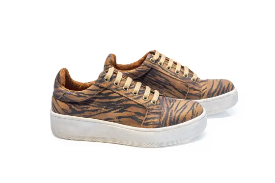 Zapatilla Creta cuero tigre tofi