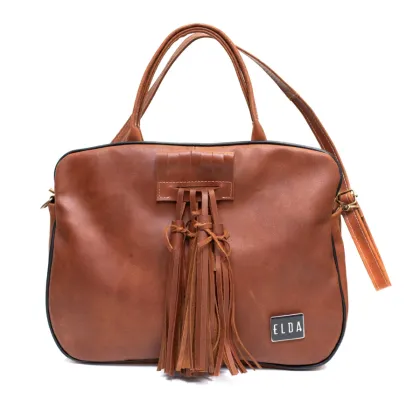 Cartera Suculenta cuero camel