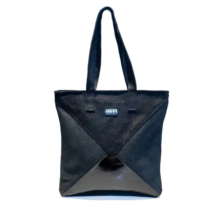 Cartera Sol combinada cueros negros