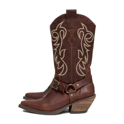 Bota M&oacute;naco 44 Rush camel con bordado