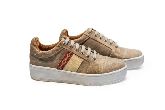Zapatillas Creta Cuero crust hueso con pampa