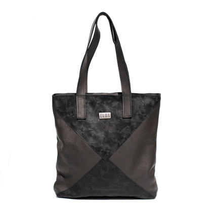 Cartera Sol cueros combinados negros