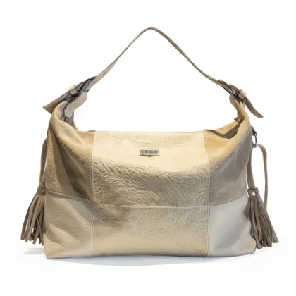 Cartera Seul ajedrez cuero combinado hueso